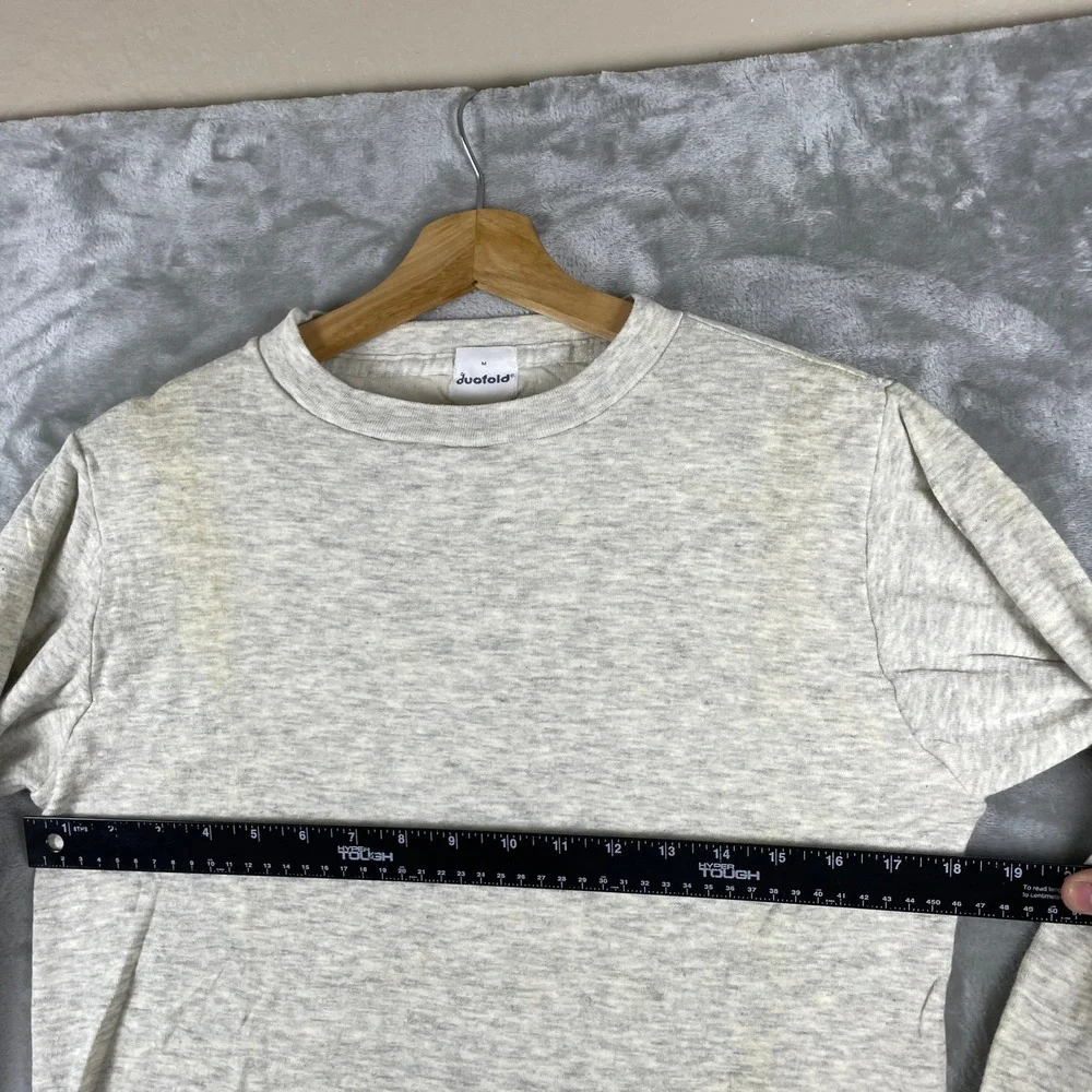 Vintage Duofold Thermal Shirt Mens M Grey Long Sleeve Wool Blend Base Layer USA